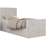 Łóżko kontynentalne TILIO DUO 90x200 - H4 - beżowy, sztruks - strona lewa