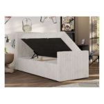 Łóżko kontynentalne TILIO DUO 90x200 - H4 - beżowy, sztruks - strona lewa