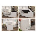 Łóżko kontynentalne TILIO DUO 90x200 - H4 - beżowy, sztruks - strona lewa