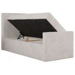 Łóżko kontynentalne TILIO DUO 90x200 - H4 - beżowy, sztruks - strona lewa