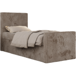 Łóżko kontynentalne TILIO DUO 90x200 - H4 - jasnobrązowy, sztruks - strona lewa