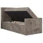 Łóżko kontynentalne TILIO DUO 90x200 - H4 - jasnobrązowy, sztruks - strona lewa