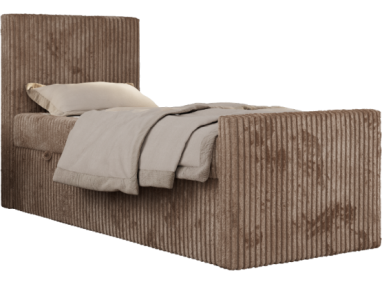 Łóżko kontynentalne TILIO DUO 90x200 - H4 - brązowy, sztruks - strona lewa