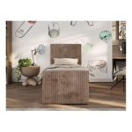 Łóżko kontynentalne TILIO DUO 90x200 - H4 - brązowy, sztruks - strona lewa