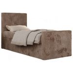 Łóżko kontynentalne TILIO DUO 90x200 - H4 - brązowy, sztruks - strona lewa