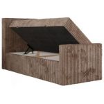 Łóżko kontynentalne TILIO DUO 90x200 - H4 - brązowy, sztruks - strona lewa