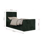 Łóżko kontynentalne TILIO DUO 90x200 - H4 - ciemnozielony, sztruks - strona lewa