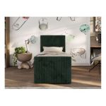 Łóżko kontynentalne TILIO DUO 90x200 - H4 - ciemnozielony, sztruks - strona lewa