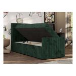 Łóżko kontynentalne TILIO DUO 90x200 - H4 - ciemnozielony, sztruks - strona lewa