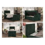 Łóżko kontynentalne TILIO DUO 90x200 - H4 - ciemnozielony, sztruks - strona lewa