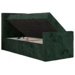 Łóżko kontynentalne TILIO DUO 90x200 - H4 - ciemnozielony, sztruks - strona lewa