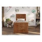 Łóżko kontynentalne TILIO DUO 90x200 - H4 - pomarańczowy, sztruks - strona lewa