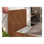 Łóżko kontynentalne TILIO DUO 90x200 - H4 - pomarańczowy, sztruks - strona lewa