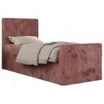 Łóżko kontynentalne TILIO DUO 90x200 - H4 - różowy, sztruks - strona lewa