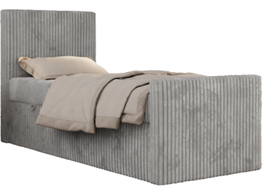 Łóżko kontynentalne TILIO DUO 90x200 - H4 - jasnoszary, sztruks - strona lewa