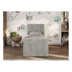 Łóżko kontynentalne TILIO DUO 90x200 - H4 - jasnoszary, sztruks - strona lewa