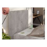 Łóżko kontynentalne TILIO DUO 90x200 - H4 - jasnoszary, sztruks - strona lewa