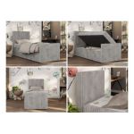 Łóżko kontynentalne TILIO DUO 90x200 - H4 - jasnoszary, sztruks - strona lewa