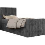 Łóżko kontynentalne TILIO DUO 90x200 - H4 - ciemnoszary, sztruks - strona lewa