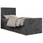 Łóżko kontynentalne TILIO DUO 90x200 - H4 - ciemnoszary, sztruks - strona lewa