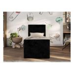 Łóżko kontynentalne TILIO DUO 90x200 - H4 - czarny, sztruks - strona lewa