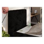 Łóżko kontynentalne TILIO DUO 90x200 - H4 - czarny, sztruks - strona lewa