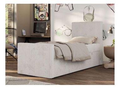 Łóżko kontynentalne TILIO DUO 90x200 - H4 - beżowy, sztruks - strona prawa