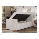 Łóżko kontynentalne TILIO DUO 90x200 - H4 - beżowy, sztruks - strona prawa