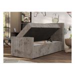 Łóżko kontynentalne TILIO DUO 90x200 - H4 - jasnobrązowy, sztruks - strona prawa