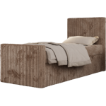 Łóżko kontynentalne TILIO DUO 90x200 - H4 - brązowy, sztruks - strona prawa