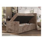 Łóżko kontynentalne TILIO DUO 90x200 - H4 - brązowy, sztruks - strona prawa