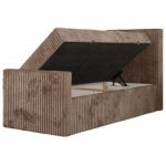 Łóżko kontynentalne TILIO DUO 90x200 - H4 - brązowy, sztruks - strona prawa