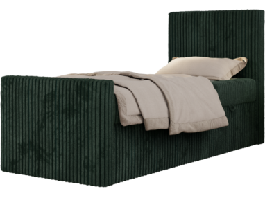 Łóżko kontynentalne TILIO DUO 90x200 - H4 - ciemnozielony, sztruks - strona prawa