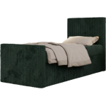 Łóżko kontynentalne TILIO DUO 90x200 - H4 - ciemnozielony, sztruks - strona prawa
