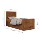 Łóżko kontynentalne TILIO DUO 90x200 - H4 - pomarańczowy, sztruks - strona prawa