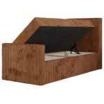 Łóżko kontynentalne TILIO DUO 90x200 - H4 - pomarańczowy, sztruks - strona prawa