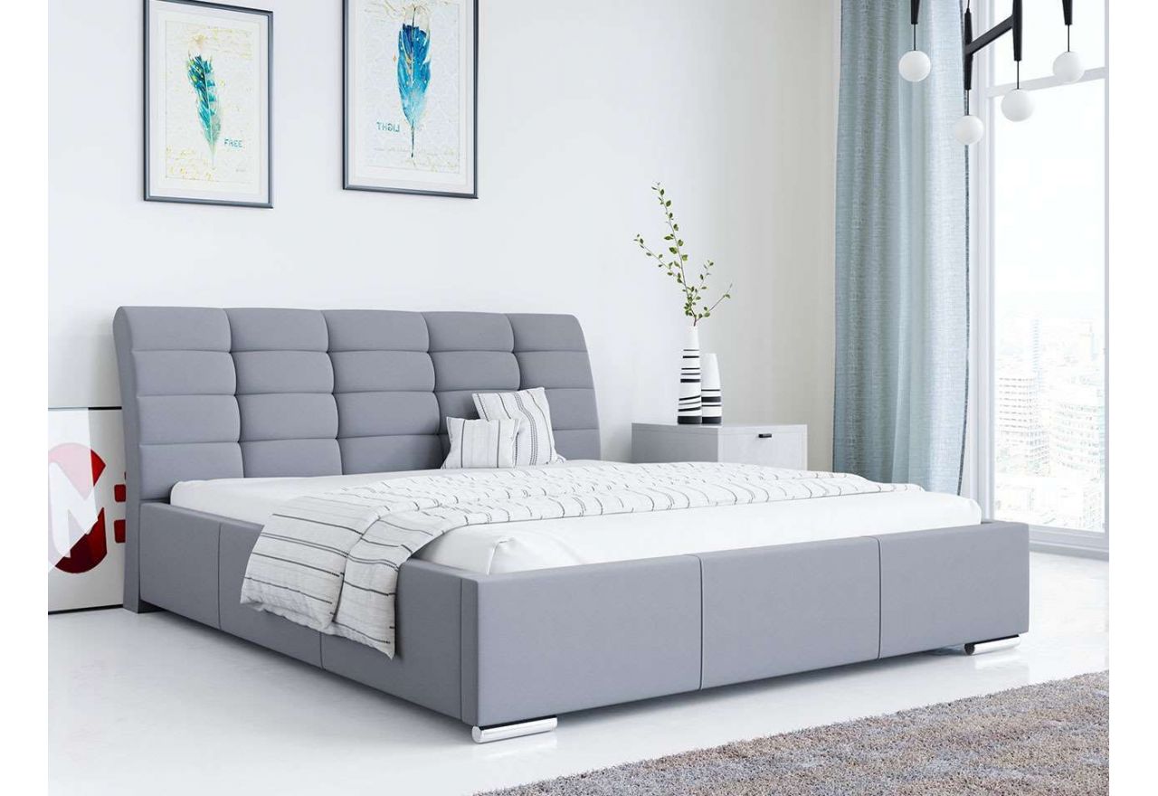 Wygodne i nowoczesne łóżko tapicerowane z opcją wyboru tkaniny - NANA / Casablanca 2314