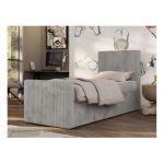 Łóżko kontynentalne TILIO DUO 90x200 - H4 - jasnoszary, sztruks - strona prawa