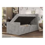 Łóżko kontynentalne TILIO DUO 90x200 - H4 - jasnoszary, sztruks - strona prawa