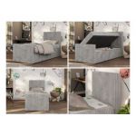 Łóżko kontynentalne TILIO DUO 90x200 - H4 - jasnoszary, sztruks - strona prawa