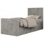 Łóżko kontynentalne TILIO DUO 90x200 - H4 - jasnoszary, sztruks - strona prawa