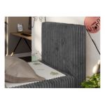 Łóżko kontynentalne TILIO DUO 90x200 - H4 - ciemnoszary, sztruks - strona prawa