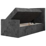 Łóżko kontynentalne TILIO DUO 90x200 - H4 - ciemnoszary, sztruks - strona prawa