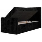 Łóżko kontynentalne TILIO DUO 90x200 - H4 - czarny, sztruks - strona prawa