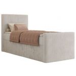 Łóżko kontynentalne TILIANO DUO 90x200 - H3 - beżowy, sztruks - strona lewa - topper T25