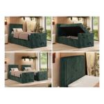 Łóżko kontynentalne TILIANO DUO 90x200 - H3 - ciemnozielony, sztruks - strona lewa - topper T25