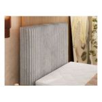 Łóżko kontynentalne TILIANO DUO 90x200 - H3 - jasnoszary, sztruks - strona lewa - topper T25