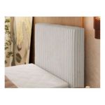 Łóżko kontynentalne TILIANO DUO 90x200 - H3 - beżowy, sztruks - strona prawa - topper T25