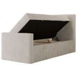 Łóżko kontynentalne TILIANO DUO 90x200 - H3 - beżowy, sztruks - strona prawa - topper T25