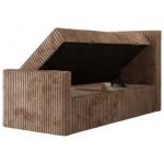 Łóżko kontynentalne TILIANO DUO 90x200 - H3 - brązowy, sztruks - strona prawa - topper T25